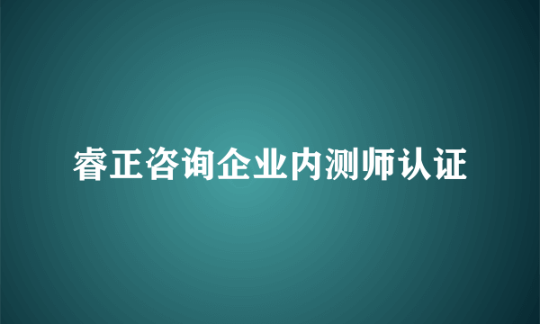 睿正咨询企业内测师认证