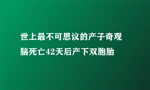 世上最不可思议的产子奇观 脑死亡42天后产下双胞胎