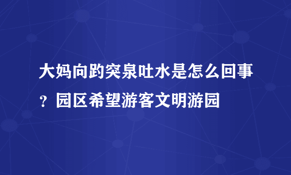 大妈向趵突泉吐水是怎么回事？园区希望游客文明游园