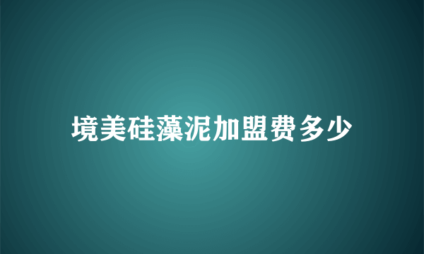 境美硅藻泥加盟费多少