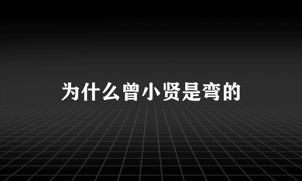 为什么曾小贤是弯的