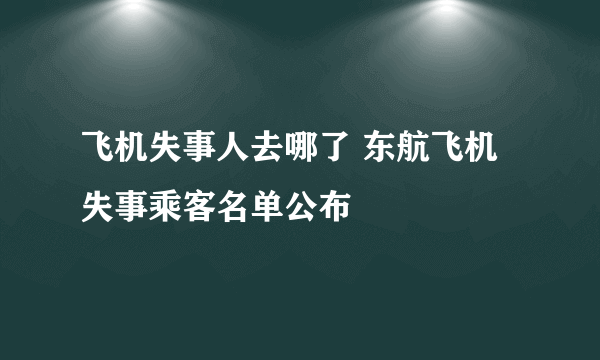 飞机失事人去哪了 东航飞机失事乘客名单公布