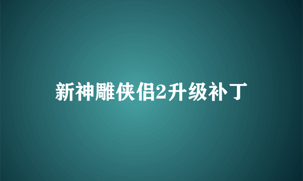 新神雕侠侣2升级补丁