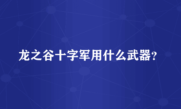 龙之谷十字军用什么武器？