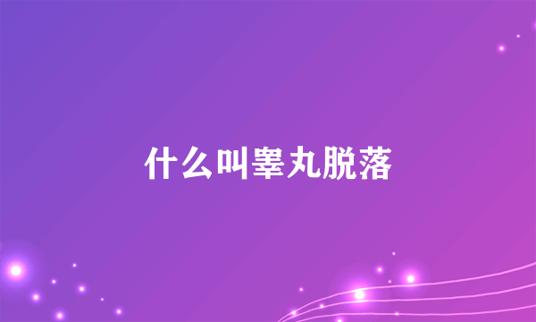 什么叫睾丸脱落