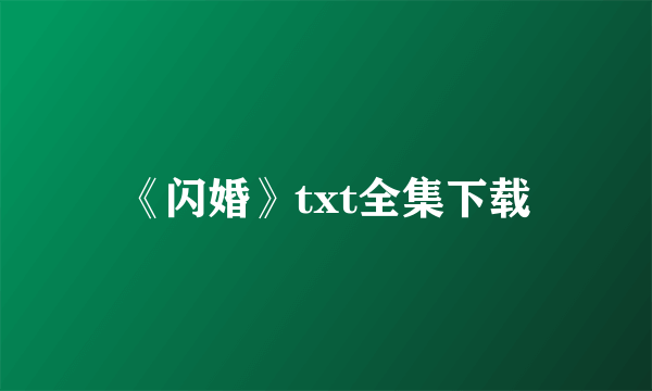 《闪婚》txt全集下载