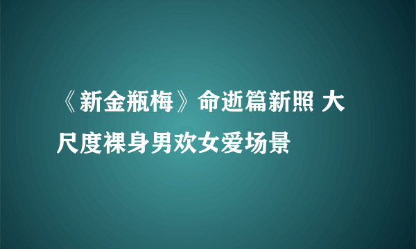 《新金瓶梅》命逝篇新照 大尺度裸身男欢女爱场景