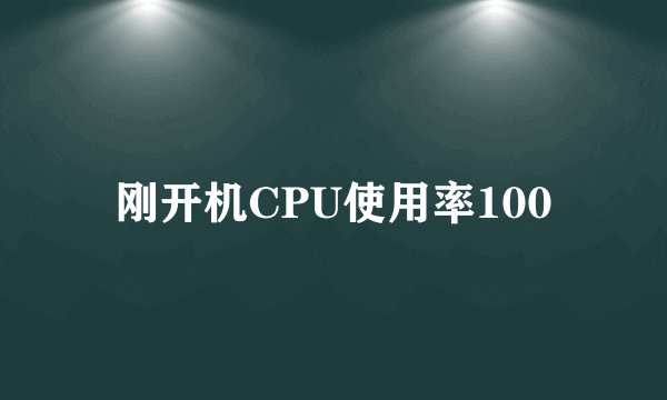 刚开机CPU使用率100