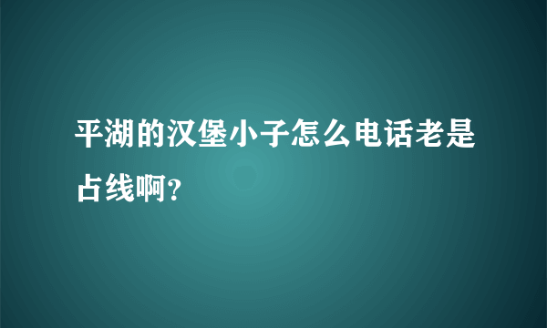 平湖的汉堡小子怎么电话老是占线啊？