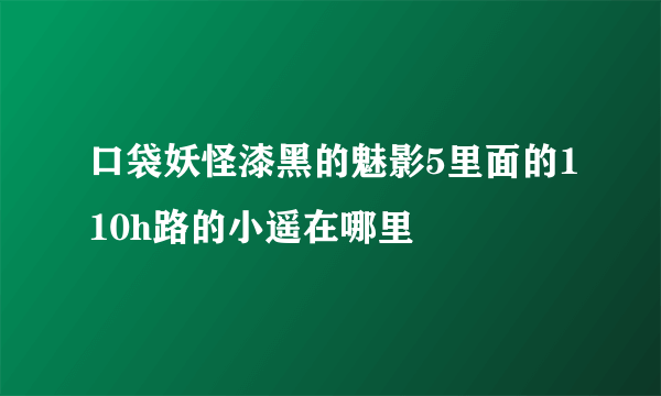 口袋妖怪漆黑的魅影5里面的110h路的小遥在哪里