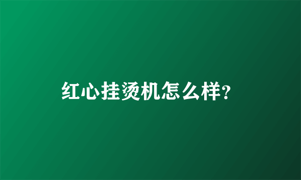 红心挂烫机怎么样？