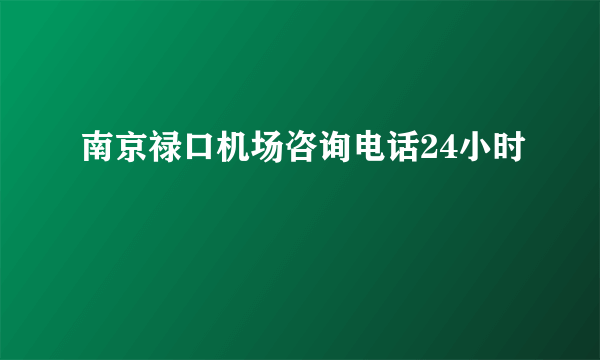 南京禄口机场咨询电话24小时