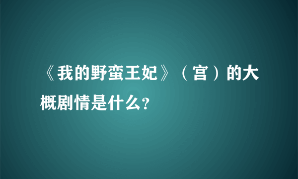 《我的野蛮王妃》（宫）的大概剧情是什么？