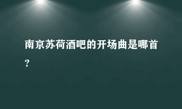 南京苏荷酒吧的开场曲是哪首？