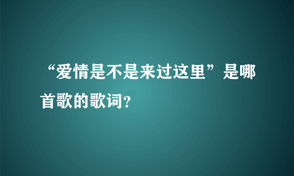 “爱情是不是来过这里”是哪首歌的歌词？