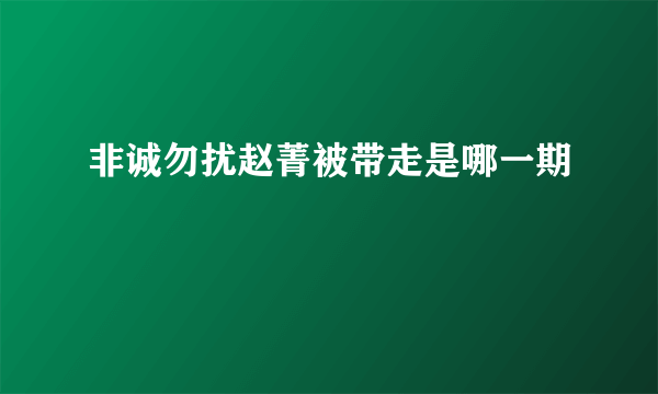 非诚勿扰赵菁被带走是哪一期