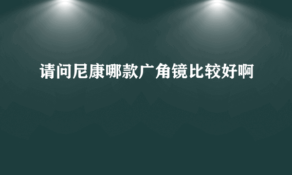 请问尼康哪款广角镜比较好啊