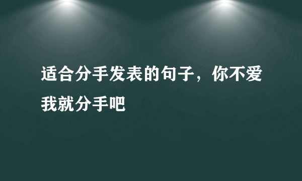 适合分手发表的句子，你不爱我就分手吧