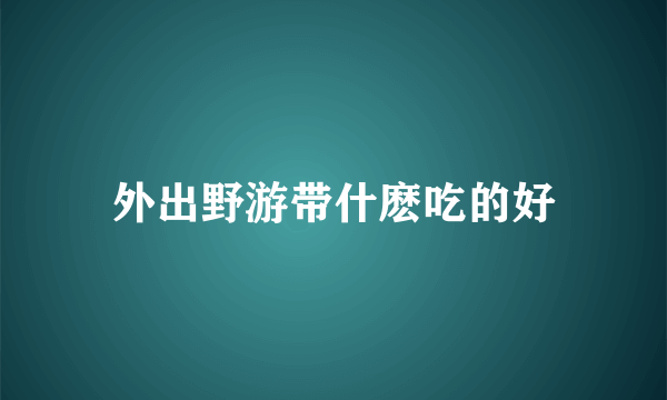 外出野游带什麽吃的好