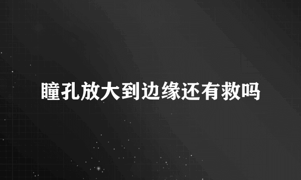 瞳孔放大到边缘还有救吗