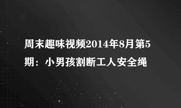 周末趣味视频2014年8月第5期：小男孩割断工人安全绳