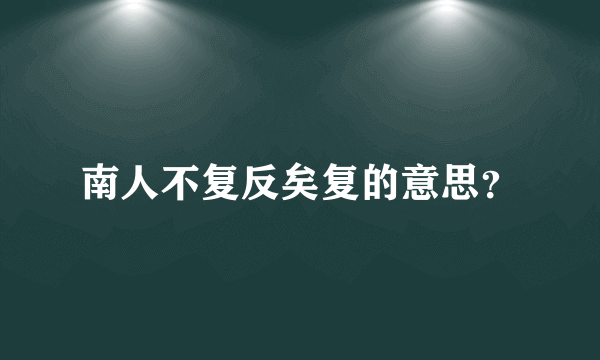 南人不复反矣复的意思？