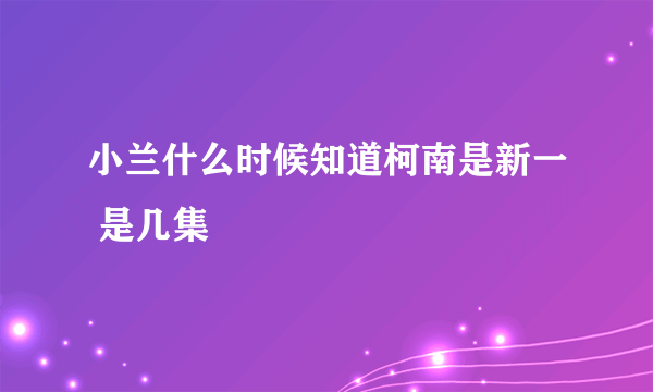 小兰什么时候知道柯南是新一 是几集