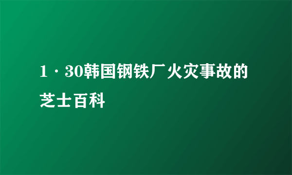 1·30韩国钢铁厂火灾事故的芝士百科