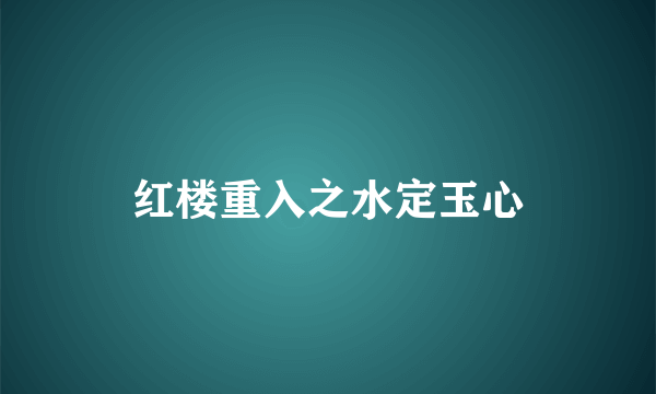 红楼重入之水定玉心