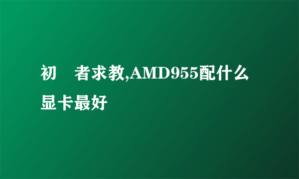 初學者求教,AMD955配什么显卡最好