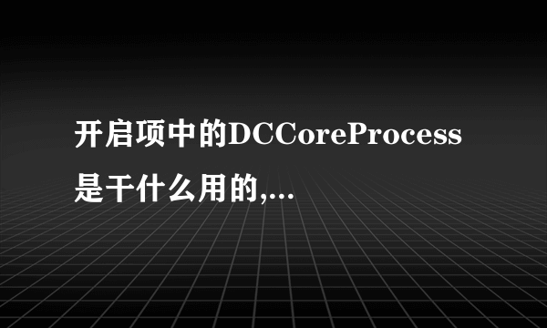 开启项中的DCCoreProcess是干什么用的,可以禁止开启吗?禁止开启后会有什么不良后果吗?