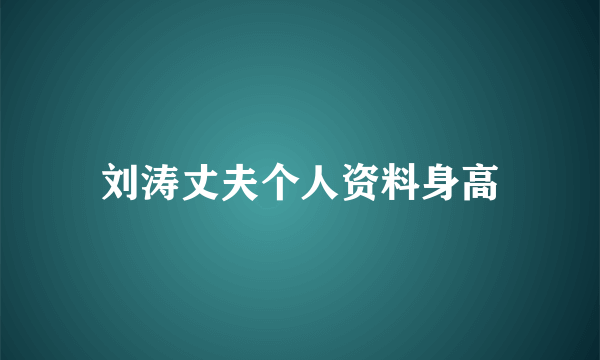 刘涛丈夫个人资料身高