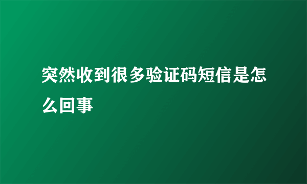 突然收到很多验证码短信是怎么回事