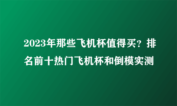 2023年那些飞机杯值得买？排名前十热门飞机杯和倒模实测