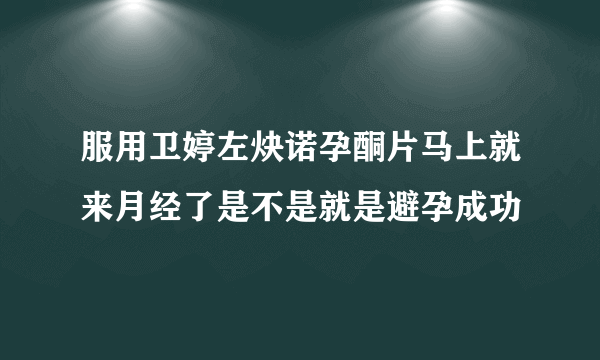 服用卫婷左炔诺孕酮片马上就来月经了是不是就是避孕成功