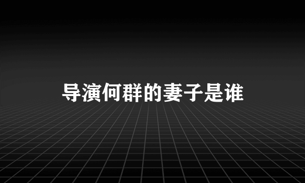 导演何群的妻子是谁