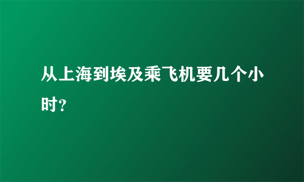 从上海到埃及乘飞机要几个小时？