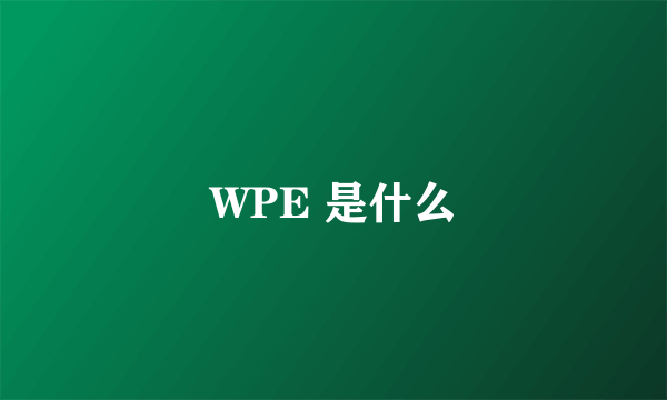 WPE 是什么