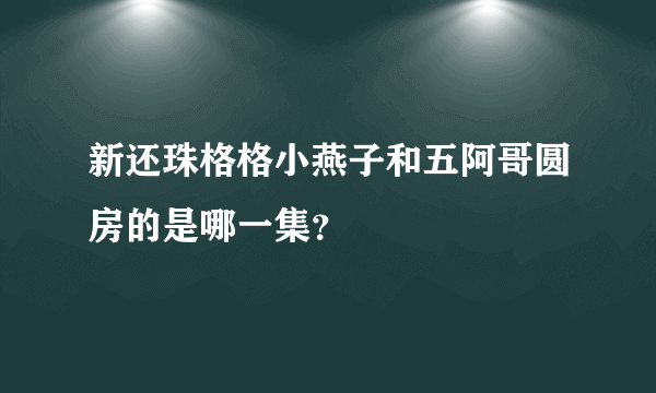 新还珠格格小燕子和五阿哥圆房的是哪一集？