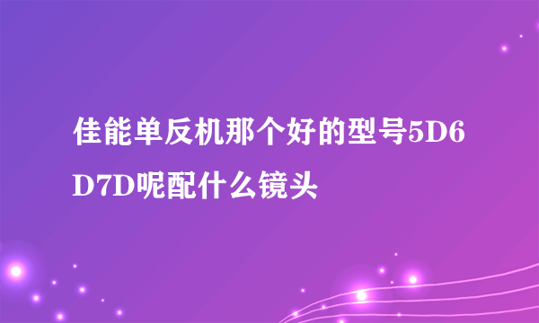 佳能单反机那个好的型号5D6D7D呢配什么镜头