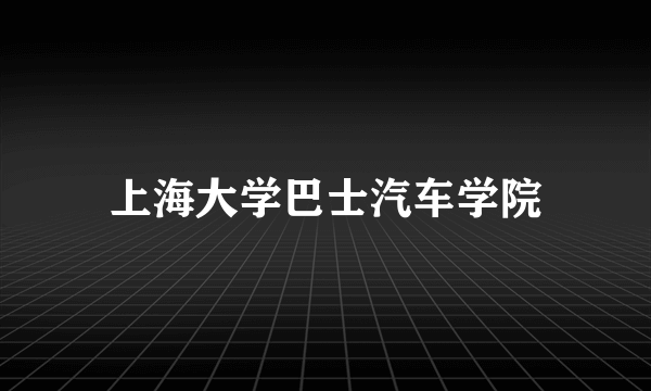 上海大学巴士汽车学院