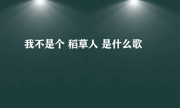 我不是个 稻草人 是什么歌