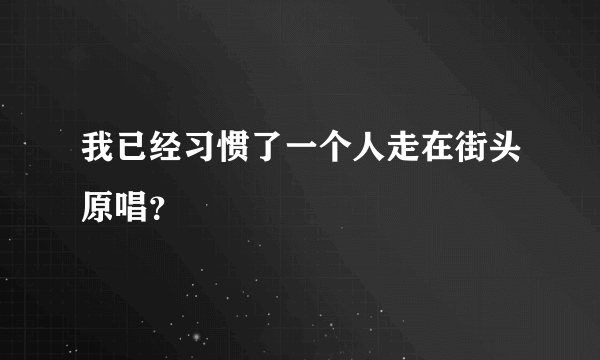 我已经习惯了一个人走在街头原唱？