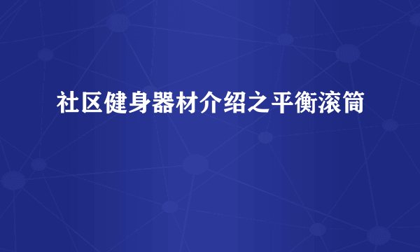 社区健身器材介绍之平衡滚筒