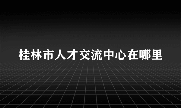 桂林市人才交流中心在哪里