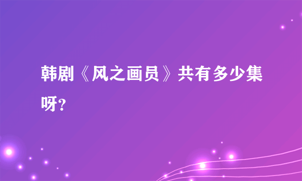 韩剧《风之画员》共有多少集呀？