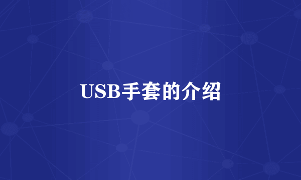 USB手套的介绍