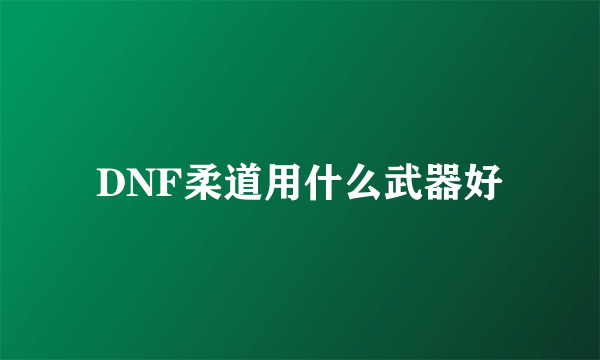 DNF柔道用什么武器好