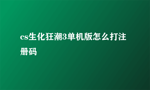 cs生化狂潮3单机版怎么打注册码