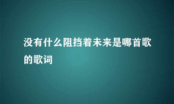 没有什么阻挡着未来是哪首歌的歌词